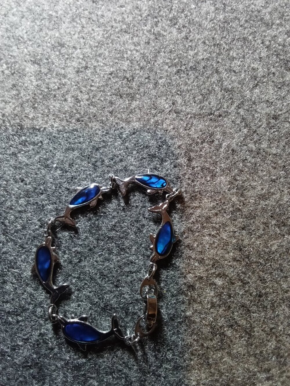 Dolphin Design Bracelet with Blue Accents